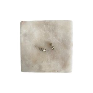 Fossil Gold Diamond Geometric Shape 10mm Hoop Earrings